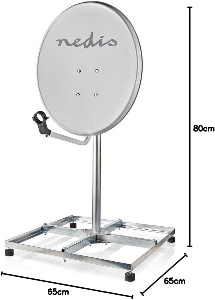 Nedis - Satellit Ständer Balcon - 4 x 30 x 30 cm - Galvanisiertem Stahl - Silver 4 x 30 x 30 cm Silb