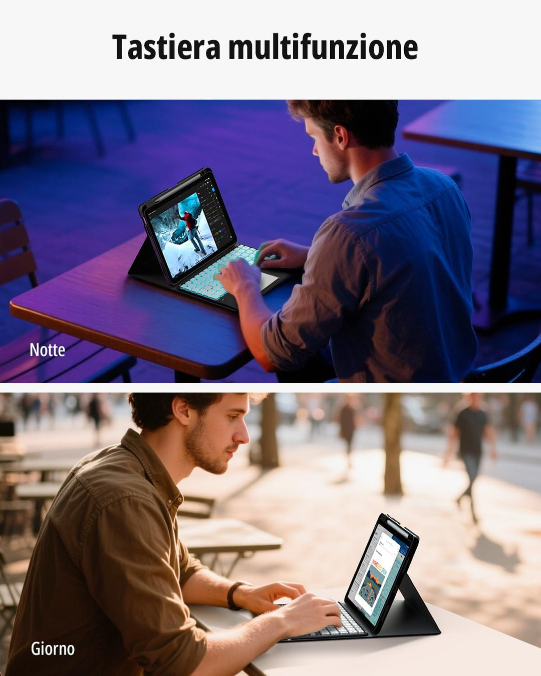 CACOE Tastatur Hülle Kompatibel mit iPad Air 7 Generation 2025 M3 11 Zoll/Air 6/5/4 Generation 2024/