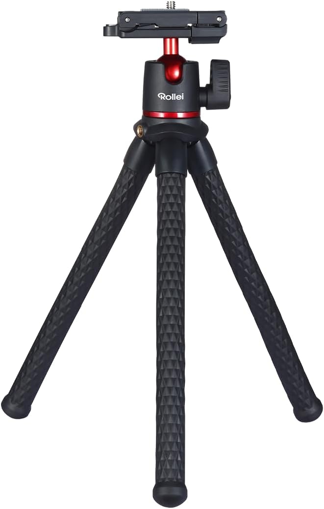 Rollei Monkey Pod 2, Flexibles Mini-Stativ mit Smartphone-Halterung, Kugelkopf unf 1/4' Anschluss Mo