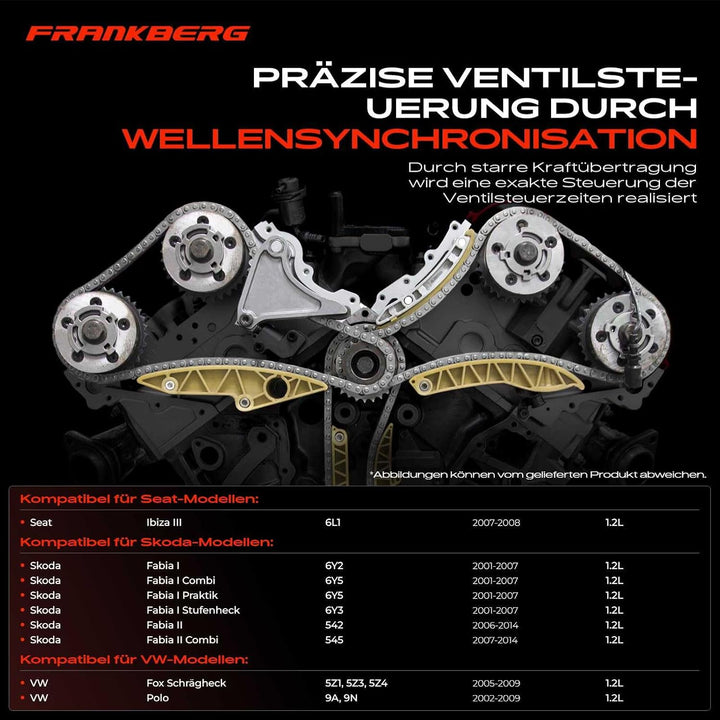 Steuerkettensatz Steuerkette für Ibiza III 6L1 Fabia I 6Y2 6Y5 6Y3 Fabia II 542 545 Fox 5Z1 5Z3 Polo