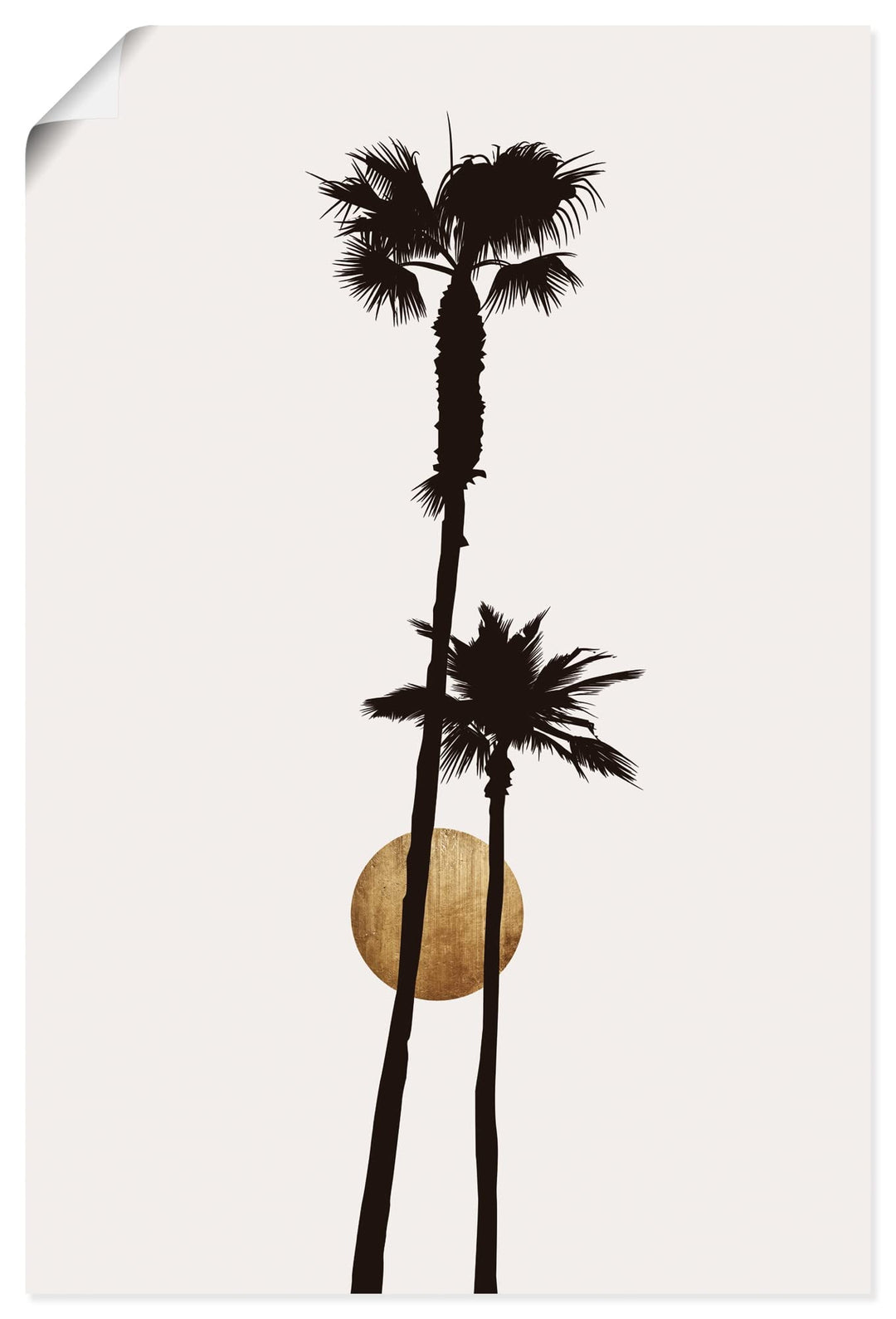 ARTland Poster Kunstdruck Wandposter Bild ohne Rahmen 60x90 cm Hochformat Minimalismus Sonne Pflanze