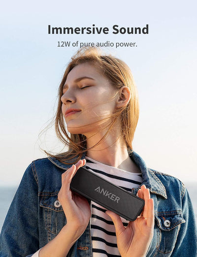 Anker SoundCore 2 Bluetooth Lautsprecher, Fantastischer Sound, Enormer Bass mit Dualen Bass-Treibern