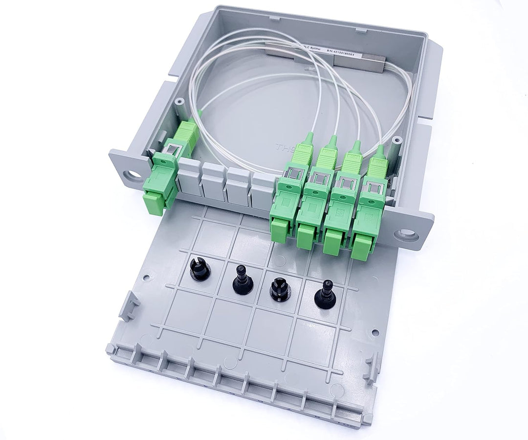 Elfcam - Optischer Splitter Glasfaser-PLC-Splitter (Fasersplitter) SCA,PLC DIN-Schiene Montage (1X4)