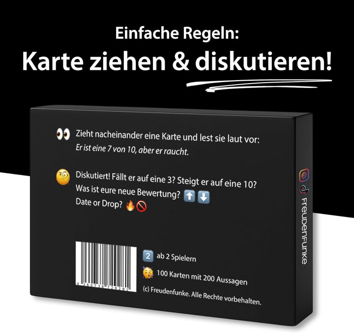 Er ist eine 10/10, aber Spiel – Kartenspiel mit 100 Karten zum Lachen & Diskutieren für unvergesslic