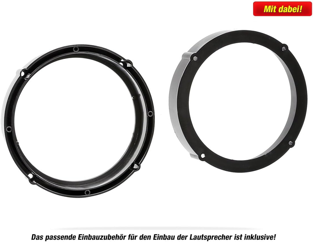 Mediadox Front/Heck 16,5cm/165mm Auto Lautsprecher/Boxen/Speaker Komplett-Set von Alpine kompatibel