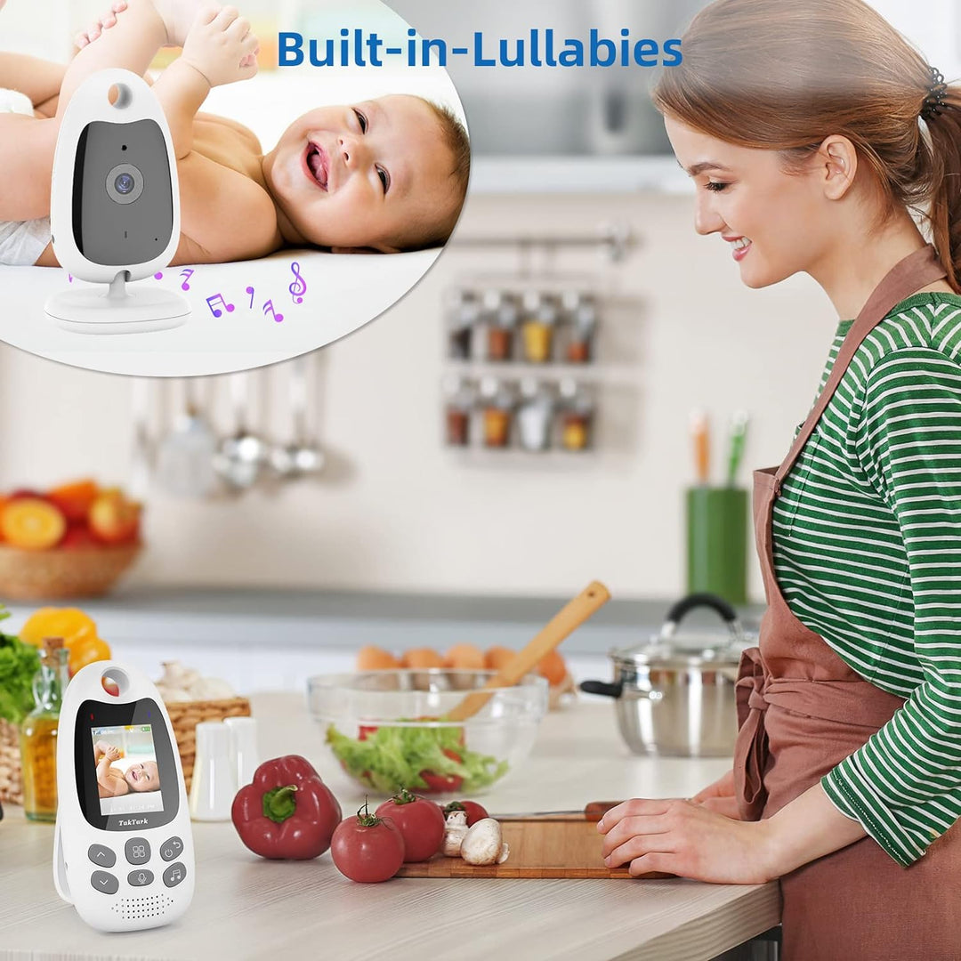 TakTark Babyphone mit Kamera, Babyfon mit Kamera 2'' Video Baby Monitor, Kamera und Audio Babyphone