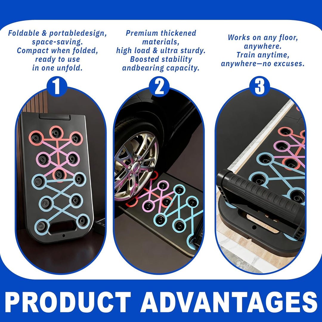 Premium Liegestützbrett Set 2025 – Innovatives 12-in-1 Push Up Board,Liegestütze Brett Faltbares mit