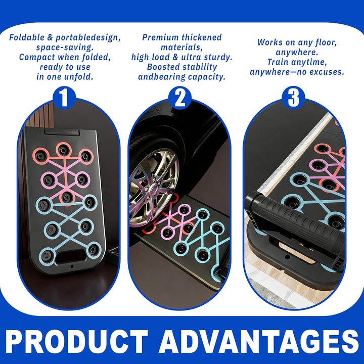 Premium Liegestützbrett Set 2025 – Innovatives 12-in-1 Push Up Board,Liegestütze Brett Faltbares mit