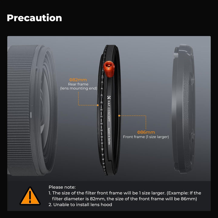 K&F CONCEPT Variabler ND2-32 (1-5 Blendenstufen)&Polfilter(CPL Filter)& Black Mist 1/4 Filter 95mm,