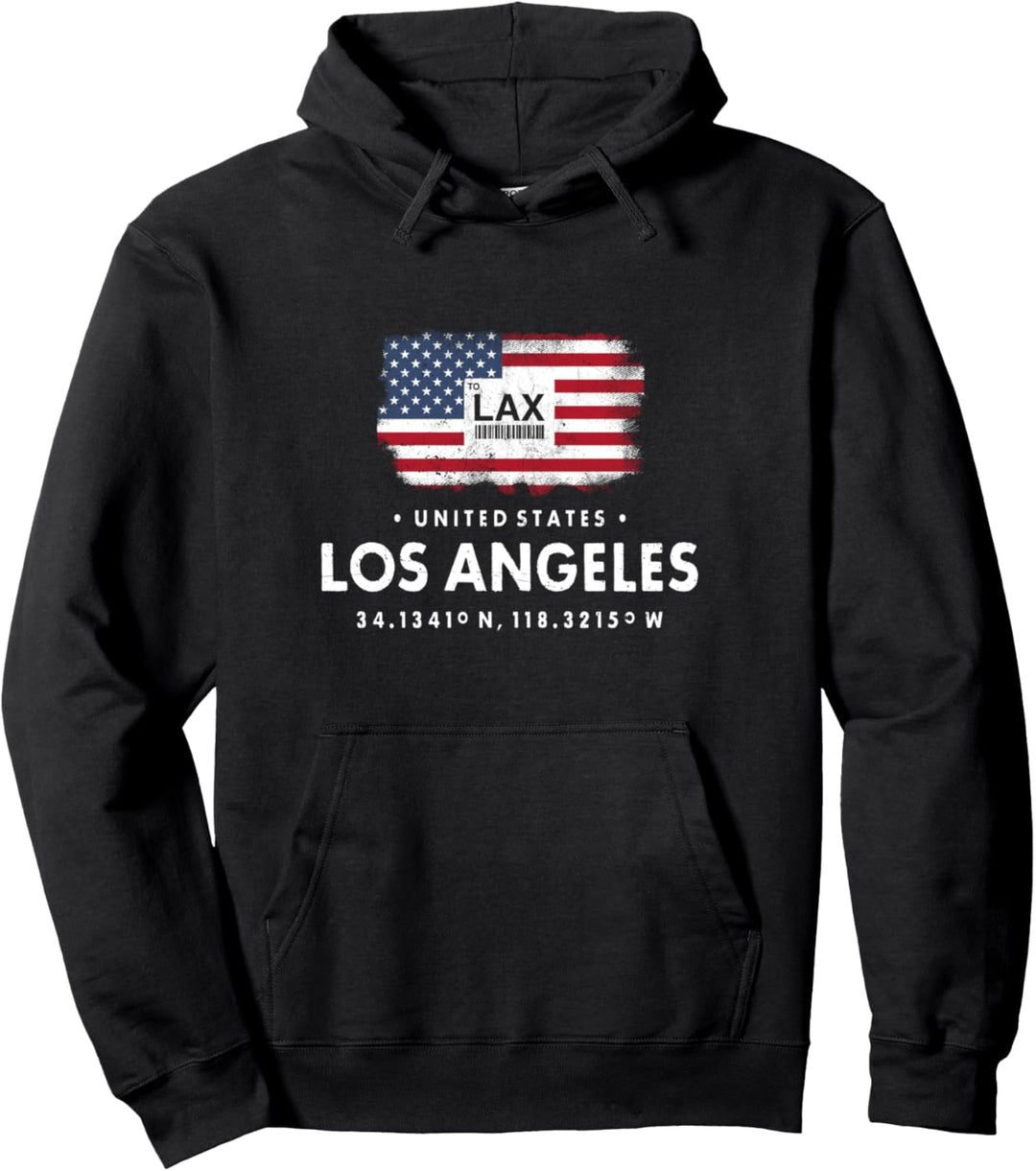 Los Angeles Airport Code Kalifornien USA Flagge Westküste LA Pullover Hoodie