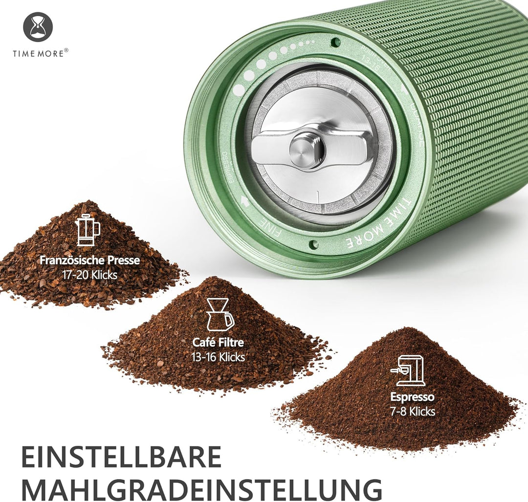TIMEMORE Chestnut C3s PRO Kaffeemühle Manuell, Upgrade Integrierte Ganzmetallgehäuse, Handkaffeemühl