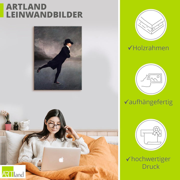 ARTland Leinwandbilder Wandbild Bild auf Leinwand 30x40 cm Wanddeko See Eis Pfarrer Robert Walker be