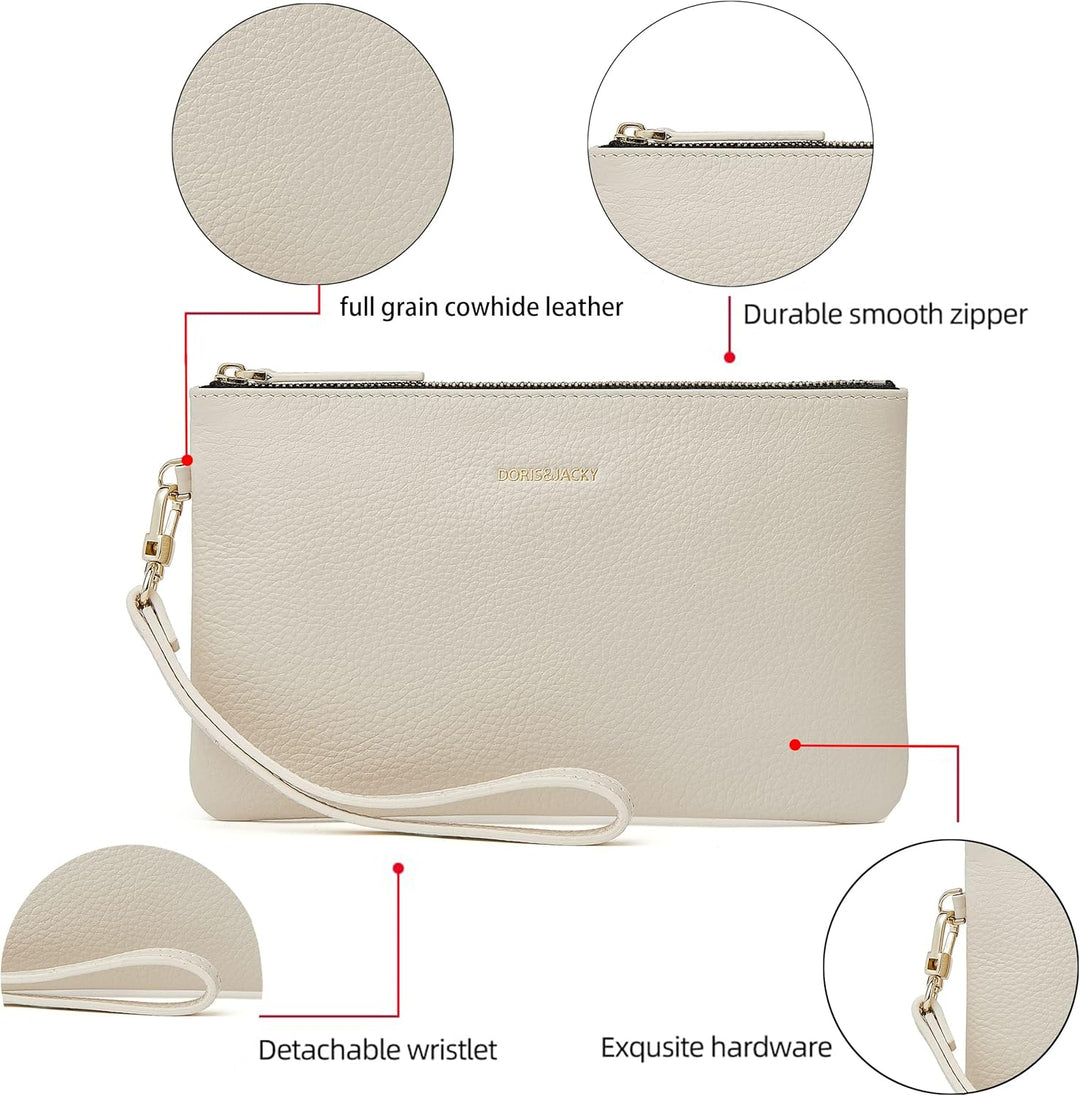 DORIS&JACKY Ziegenleder Wristlet Clutch Brieftasche Nette Kleine Beutel Tasche Mit Gurt 2 Rindsleder