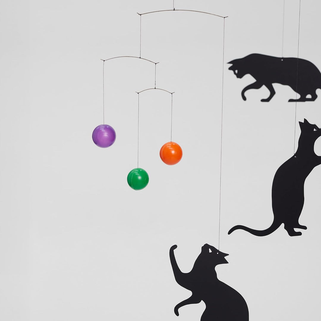 Flensted Mobiles Feline Mobile, Stahl, Mehrfarbig, 50x45 cm