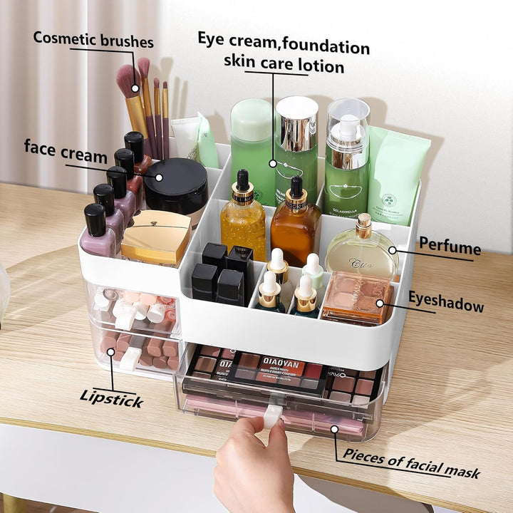Lacuasmall Make Up Organizer Kosmetik Aufbewahrungsbox mit Schubladen, Schminktisch Organizer für Wa