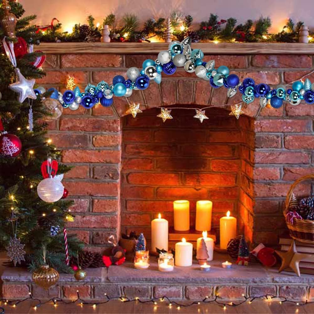 66 Zoll/168cm Weihnachtsgirlande, Weihnachtskugel Girlande für Weihnachtsdekoration, Haustreppe Kami