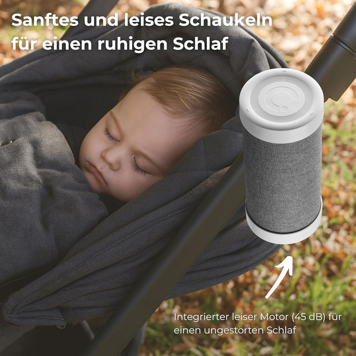 Automatischer wiederaufladbarer Schaukelaufsatz für Kinderwagen, mit Sicherheits-LED, 3 Schaukelstuf