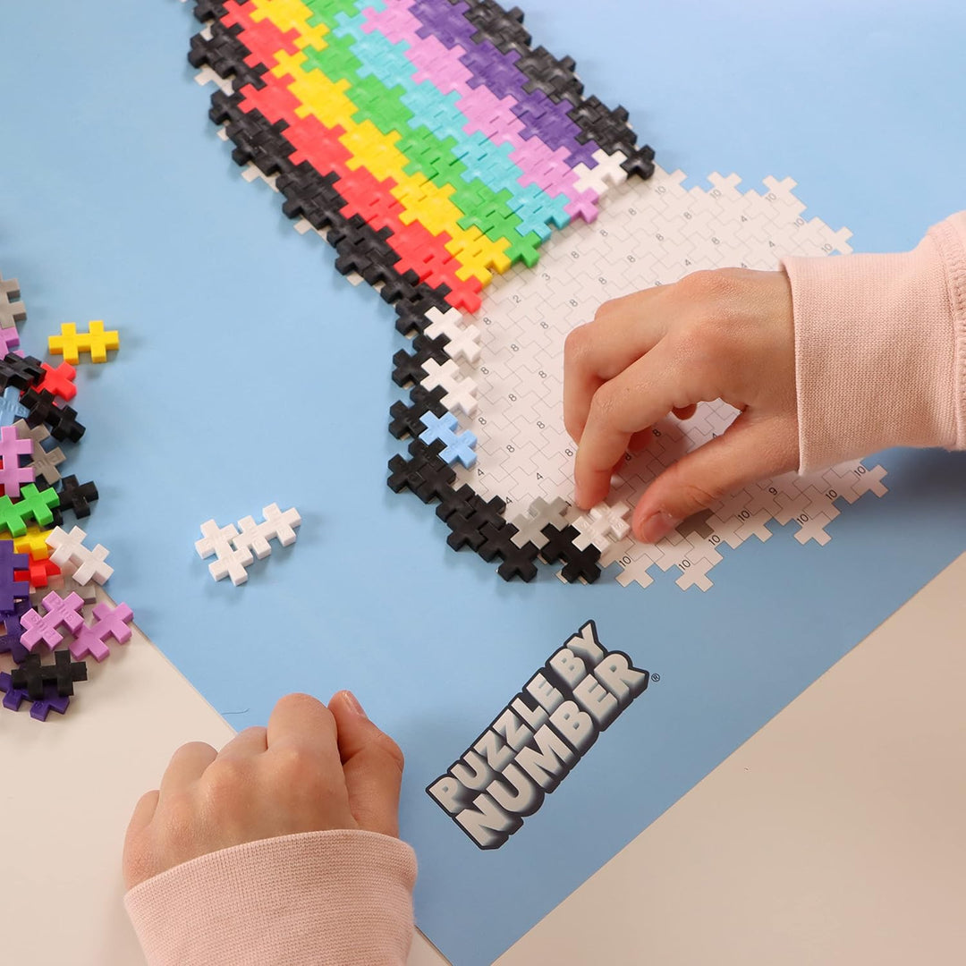 Plus-Plus 300.3913 Geniales Konstruktionsspielzeug, Puzzle Regenbogen, Kreativ-Bausteine, 500 Teile,