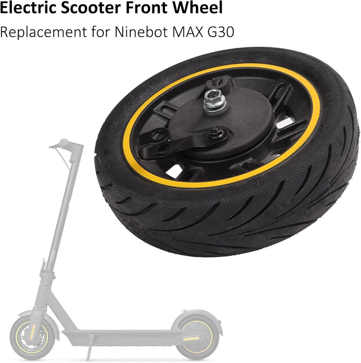 Elektroroller Vorderrad für Ninebot Max G30, 10 Zoll 60/70-6.5 Vakuumreifen Vorderrad mit Trommelbre