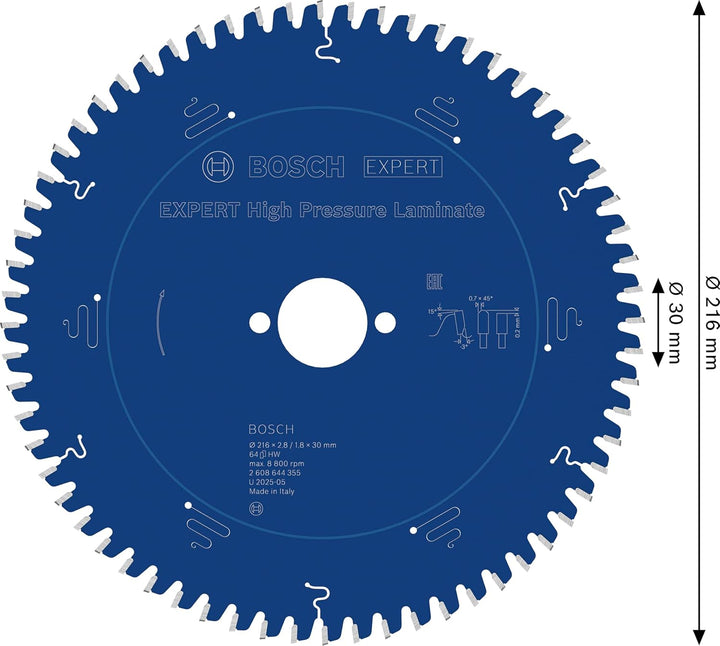 Bosch Professional 1x Kreissägeblatt Expert for High-Pressure Laminate (für Hochdrucklaminat, Sägebl