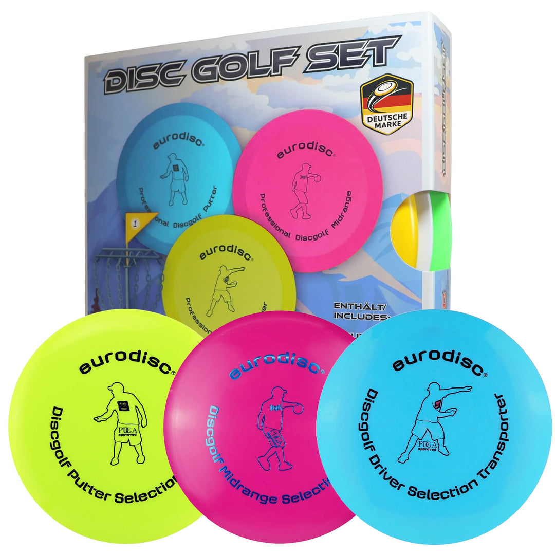 Eurodisc Disc Golf Frisbee Einsteiger Starter Set besonders hochwertig haltbar Selection Putter Midr