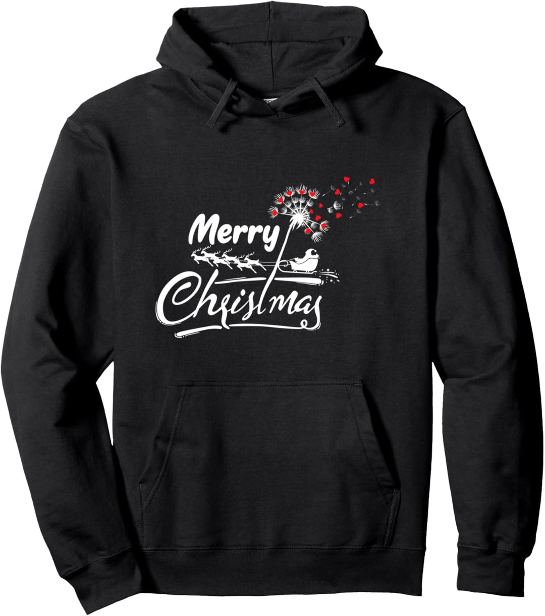 Weihnachtsschlitten Rentiere mit Pusteblume Pullover Hoodie