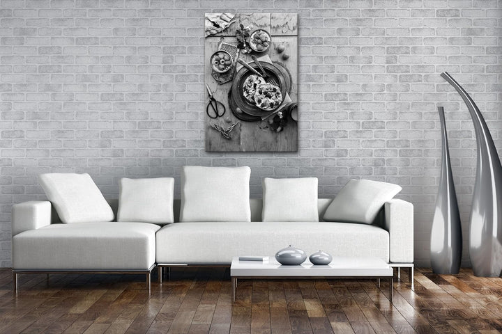 deyoli fruchtiger Kuchen Format: 80x60 Effekt: Schwarz/Weiss als Leinwand, Motiv fertig gerahmt auf