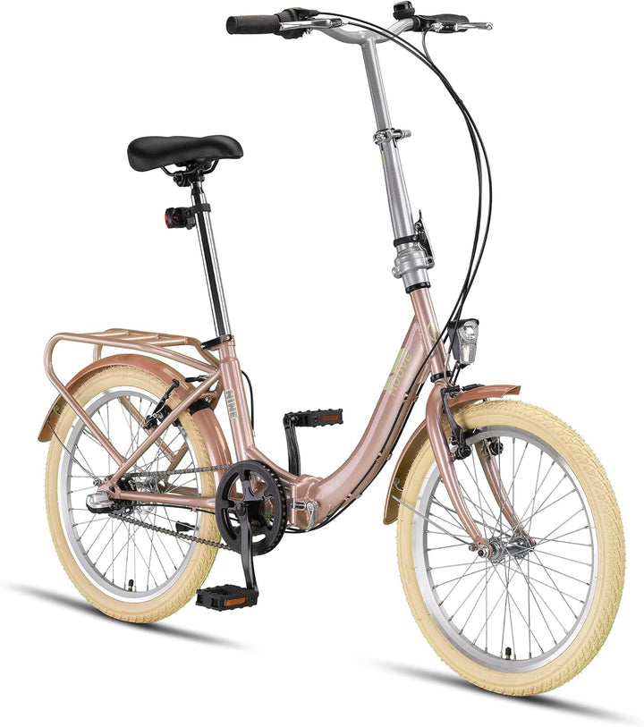 PACTO Nine - Hollandrad Komfortables Klappfahrrad 27cm Stahlrahmen Bike 20 Zoll Bicycle Shimano Nexu