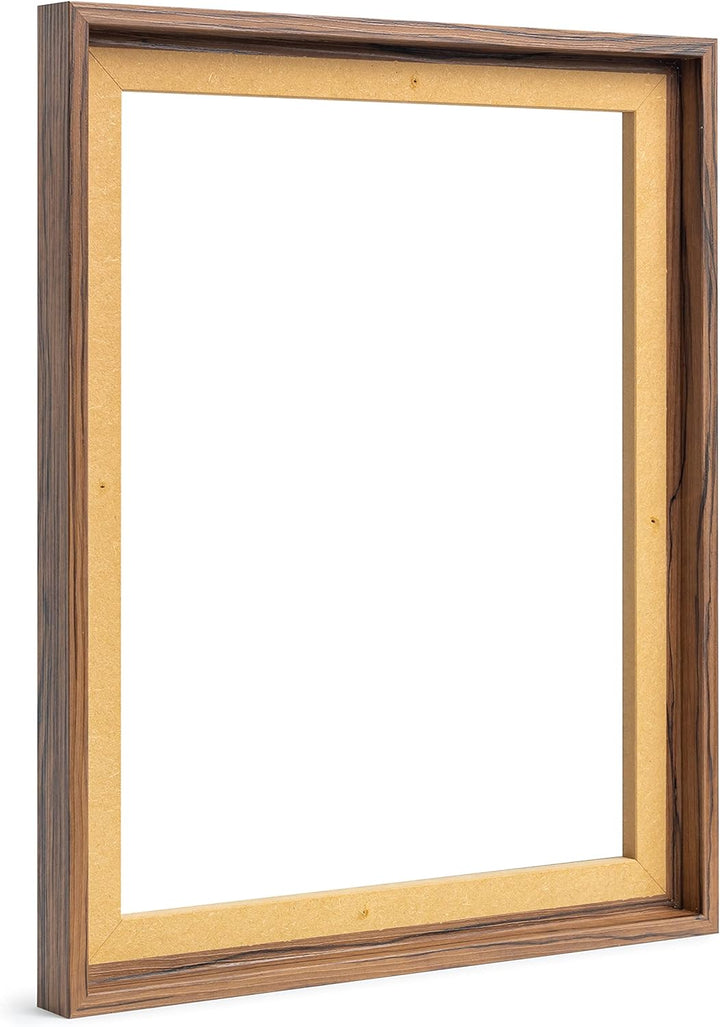 rahmengalerie24 Schattenfugenrahmen 60x84 cm nussbaum für Leinwand Bilderrahmen Keilrahmen für Leinw
