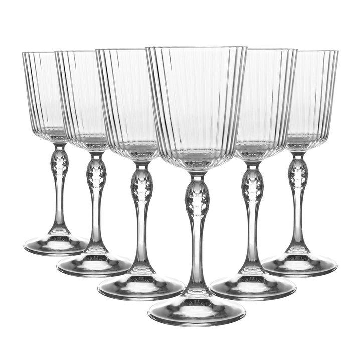Bormioli Rocco 6 Stück America ‚20s Cocktail-Gläser-Set - Vintage Art Deco Cocktail Weinstielglas Gl