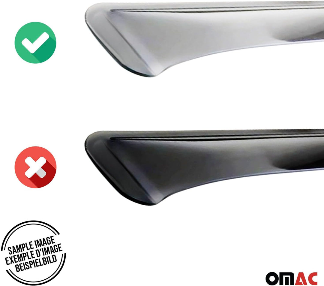 OMAC Windabweiser Regenabweiser kompatibel mit Toyota Aygo 2014-2023 5trg Vorne Dunkel Acryl 2X