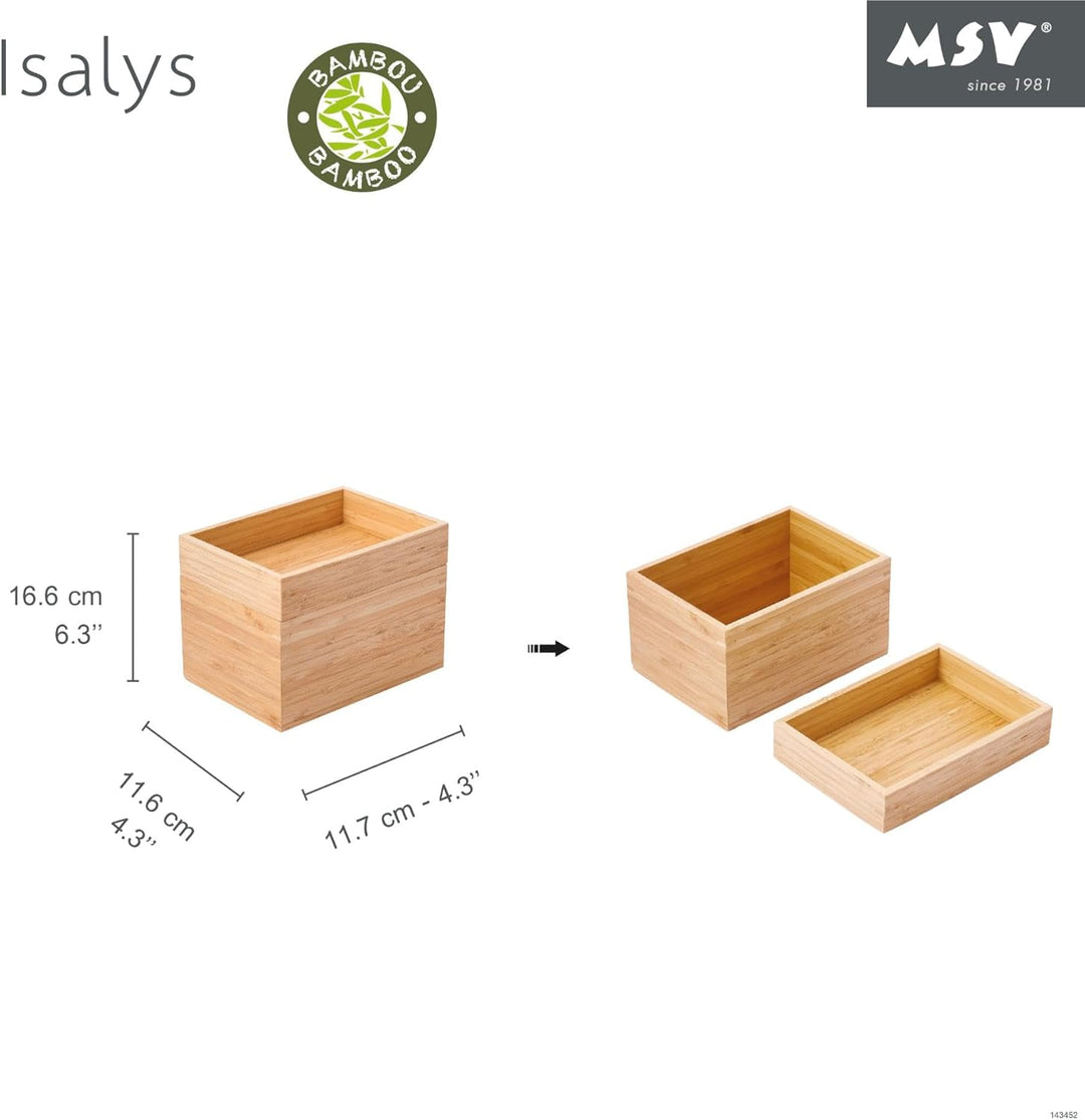 MSV - Vielseitige Aufbewahrungsbox - 2 Stapelbare Fächer - Serie ISALYS - Aufbewahrung für Make-up,