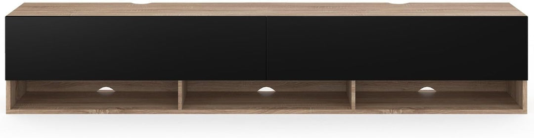 IDMarket - TV-Schrank Elio, 180 cm, 2 Türen, mit Ablage aus Holz und schwarz