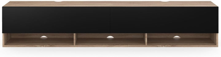 IDMarket - TV-Schrank Elio, 180 cm, 2 Türen, mit Ablage aus Holz und schwarz