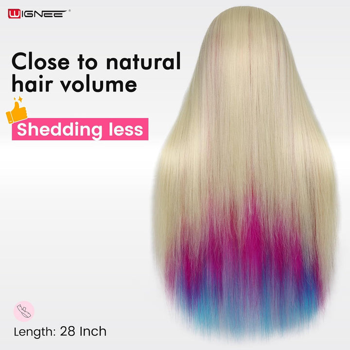 WIGNEE Cosmetology Mannequin Kopf mit realistischem Gesicht – Hitzebeständiges synthetisches Haar fü