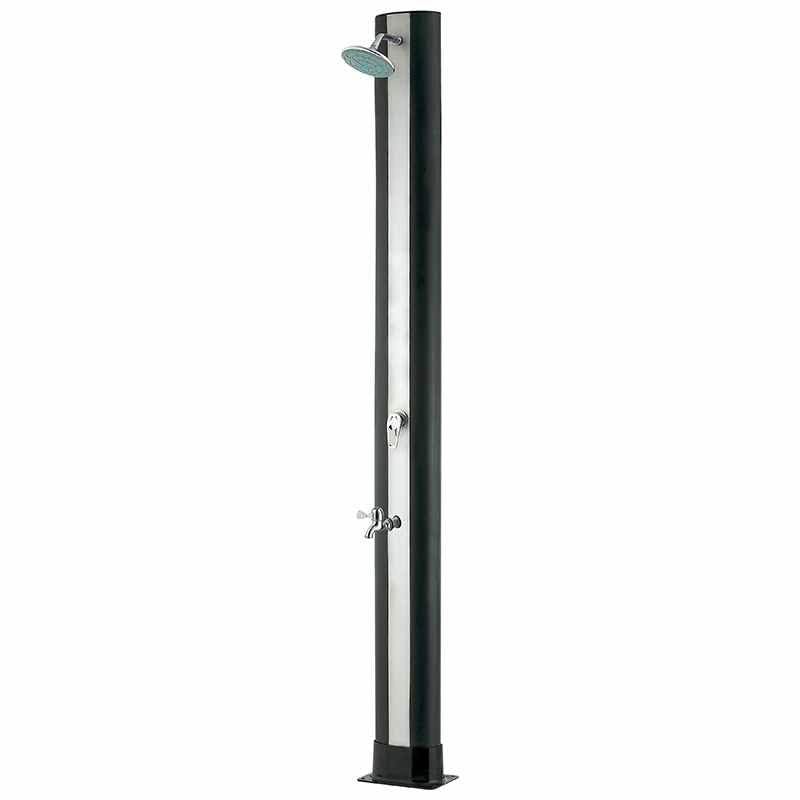 POOL Total Solardusche 35 l mit Fussdusche Einteilig | Komplett mit Mischer | ABS-Polymer schwarz |