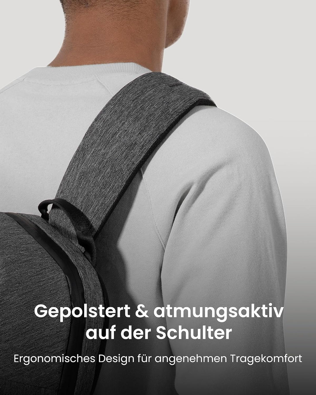 tomtoc Kompakt Sling Bag, Minimal Einzelgurt Schulterrucksack für 14-Zoll MacBook Pro, Wasserresiste