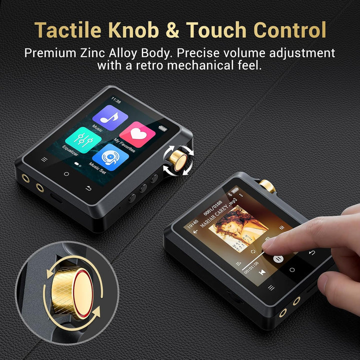 64GB Hi Res MP3 Player mit Bluetooth 5.3, DSD DAC Hi-Res FLAC Player Verlustfreier Musikplayer, Trag