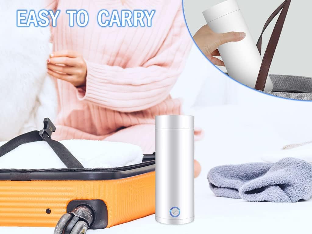 Tragbarer Elektrischer Wasserkocher, 400ml Reise Wasserkocher, Schneller Wasserkocher mit Trennbares