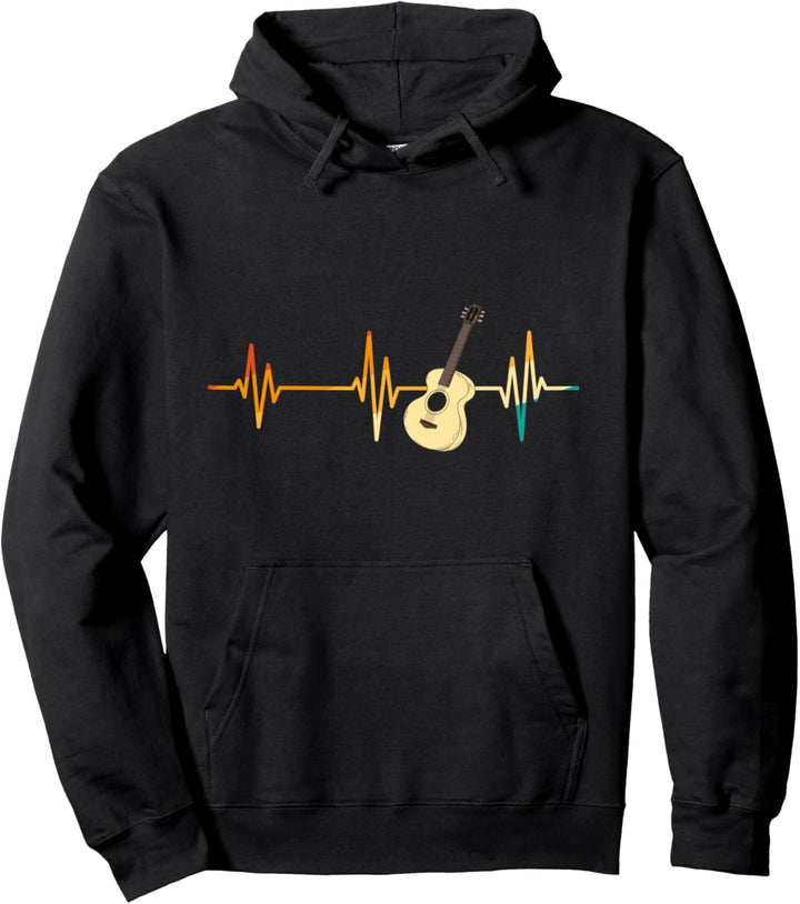 Musik Gitarrist Musikinstrument Herzschlag Buntes Gitarre Pullover Hoodie