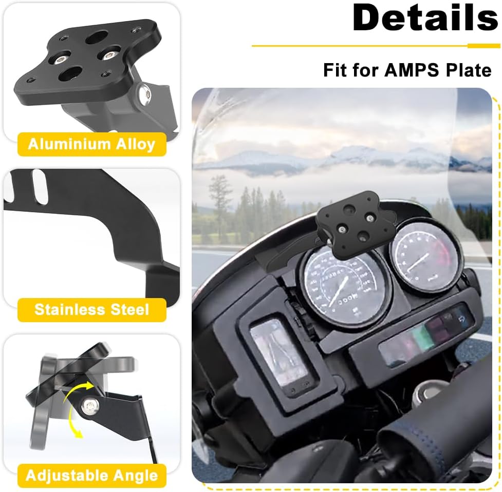 GPS-Navigationshalterung kompatibel mit BMW R1150GS 1999-2004 | GPS-Montagehalter aus Edelstahl pass