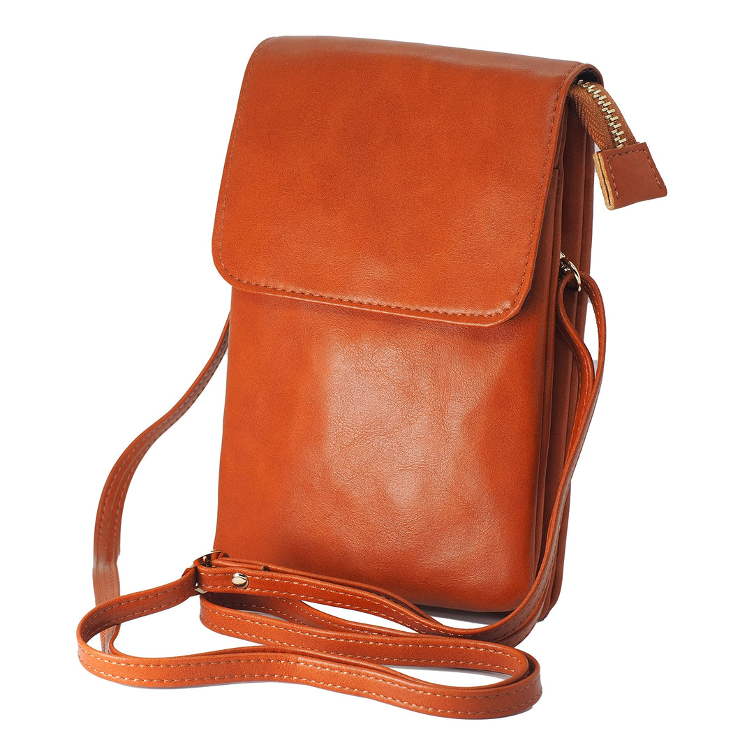 BAWAKO Damen Umhängetasche Leder, schicke Schultertasche mit Reissverschluss Damen und Mädchen, trag