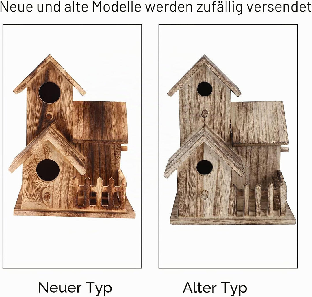 Vogelhaus aus Holz, Nistkasten zum Aufhängen Vogelnistkasten Vogelfutterhaus Kleines Meisen Nistkast