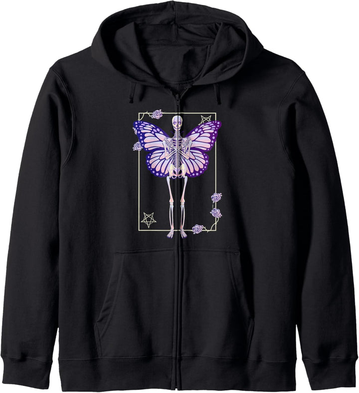Fairycore Pastel Goth Satanic Tarot Skelett Kapuzenjacke