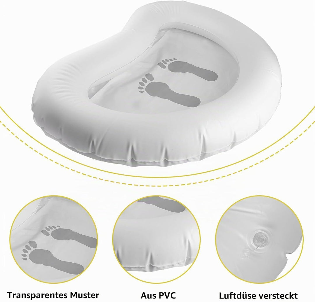 Aufblasbares Fussbecken, 93 x 73cm Pool Foot Bath, Grau Pool Fussbad, Whirlpool Aufblasbares Fussbad