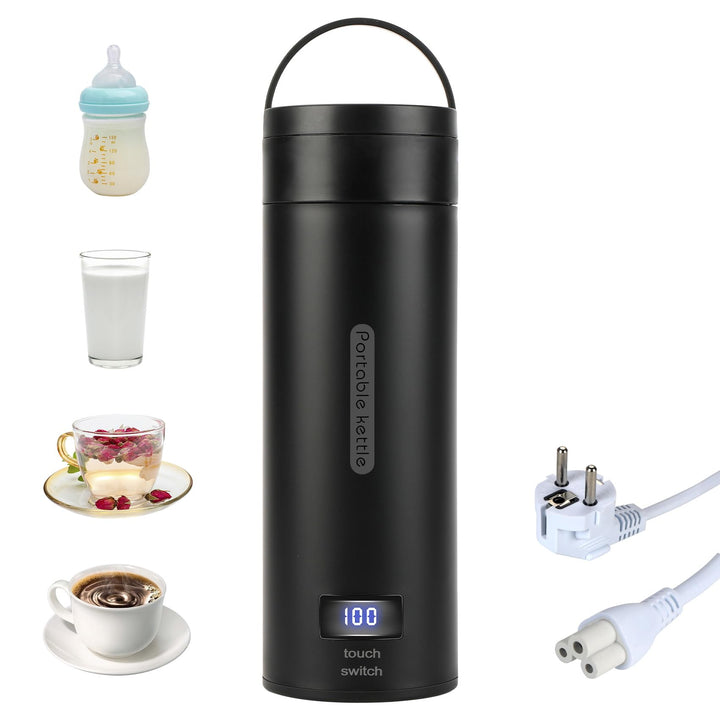 Reise Wasserkocher Klein, Elektrische Wassertasse,220V 300W Schnellkoch-Teekanne-Heizbecher mit Temp
