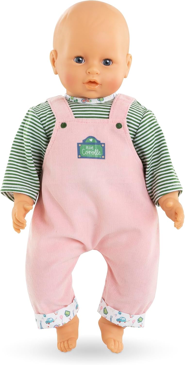 Corolle Mon Grand Poupon Shirt und Latzhose, Paris, für alle 42cm Babypuppen, ab 2 Jahren