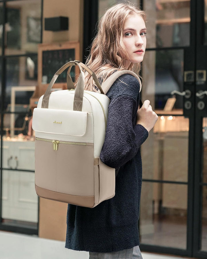 LOVEVOOK Rucksack Damen Gross, 17 Zoll Laptop Schulrucksack Teenager mit Laptopfach, Elegant Reiseru