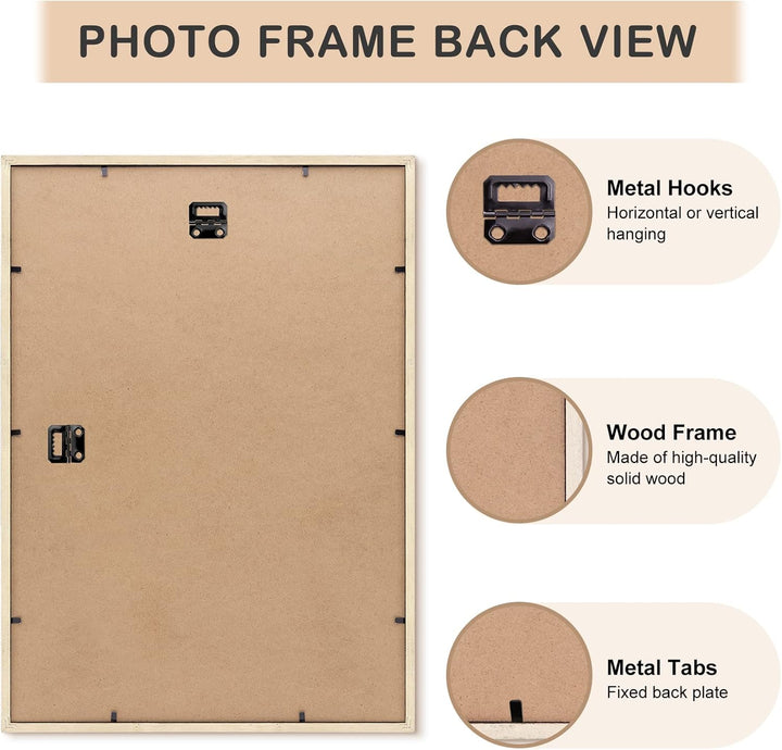 ATOBART A3 Zertifikat Bilderrahmen,Schwarzer Holz Fotorahmen mit Passepartout für A4 Druck,Posterrah