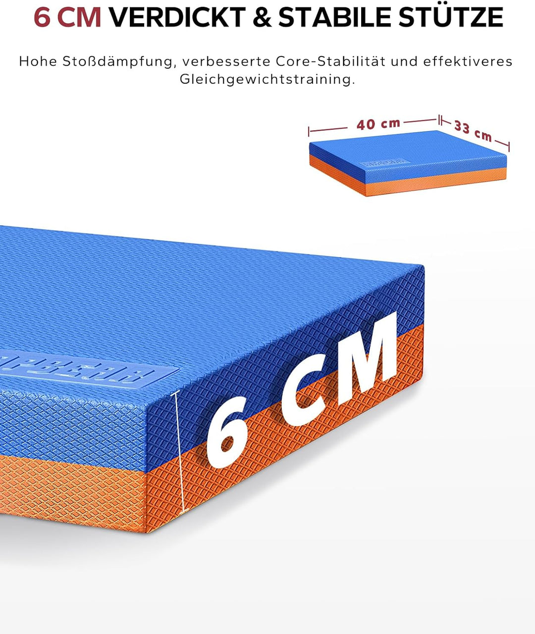 HAPBEAR Balance Pad 2er-Sets, 40x33cm rutschfest Balance-Kissen,6cm Dickes Gleichgewichtskissen für